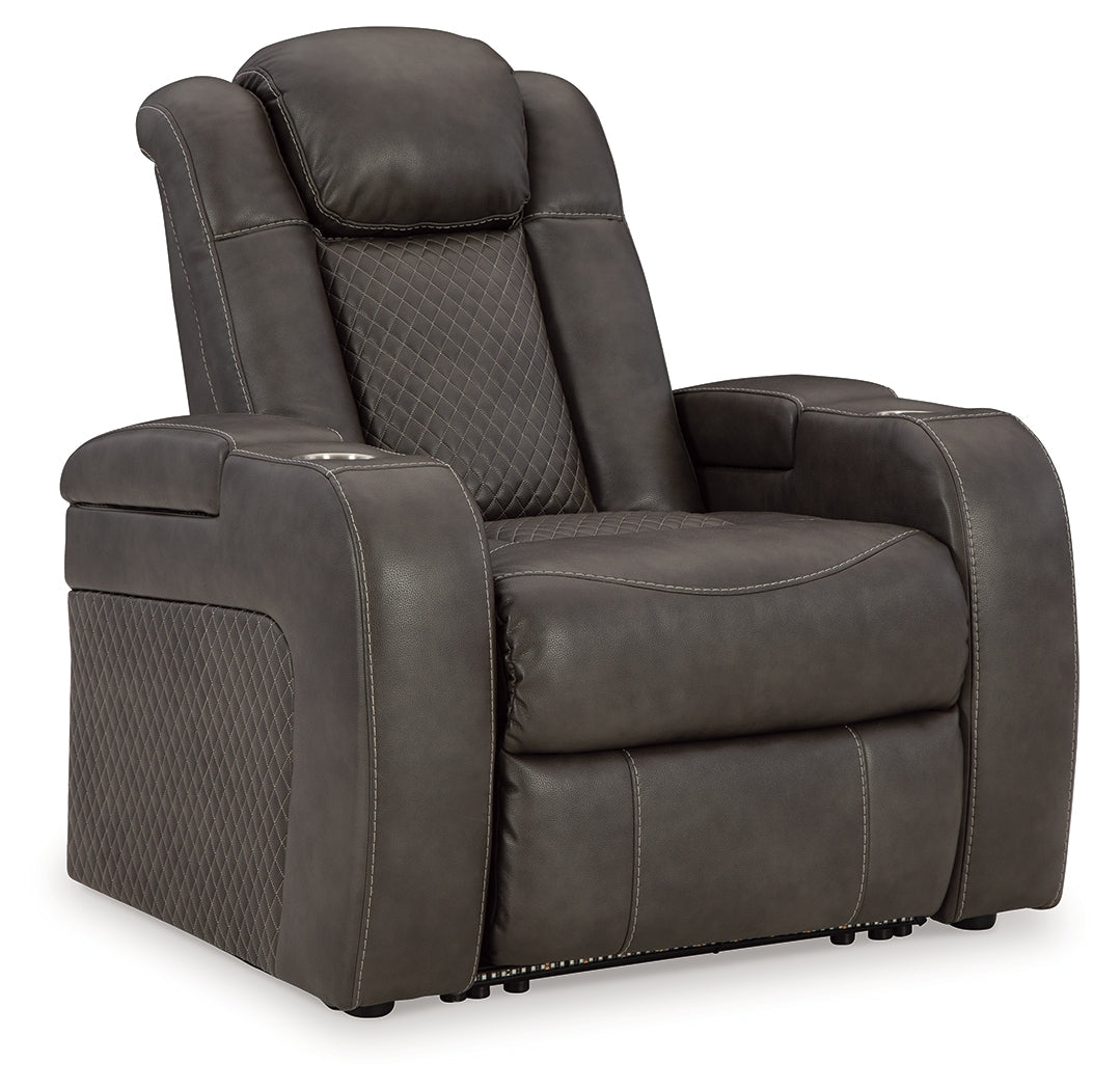 Fyne-Dyme Gray Power Reclining Sofa, Loveseat and Recliner