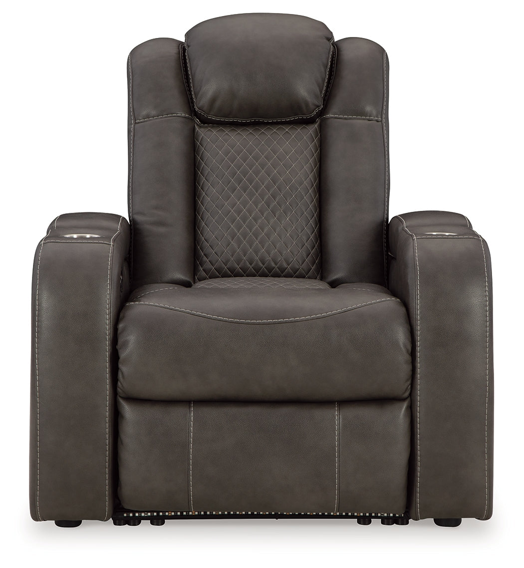 Fyne-Dyme Gray Power Reclining Sofa, Loveseat and Recliner