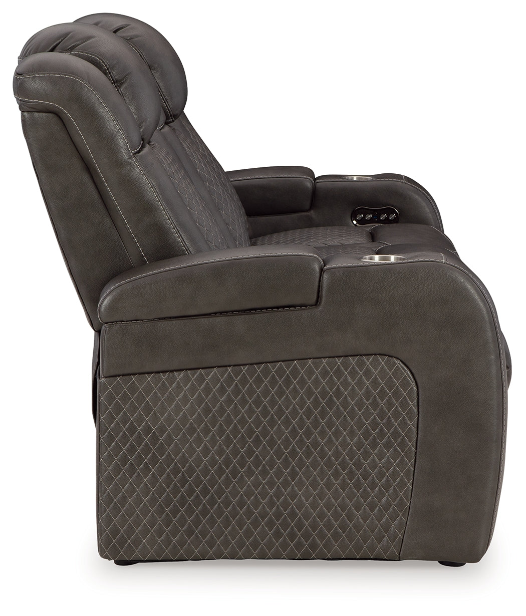 Fyne-Dyme Gray Power Reclining Sofa, Loveseat and Recliner