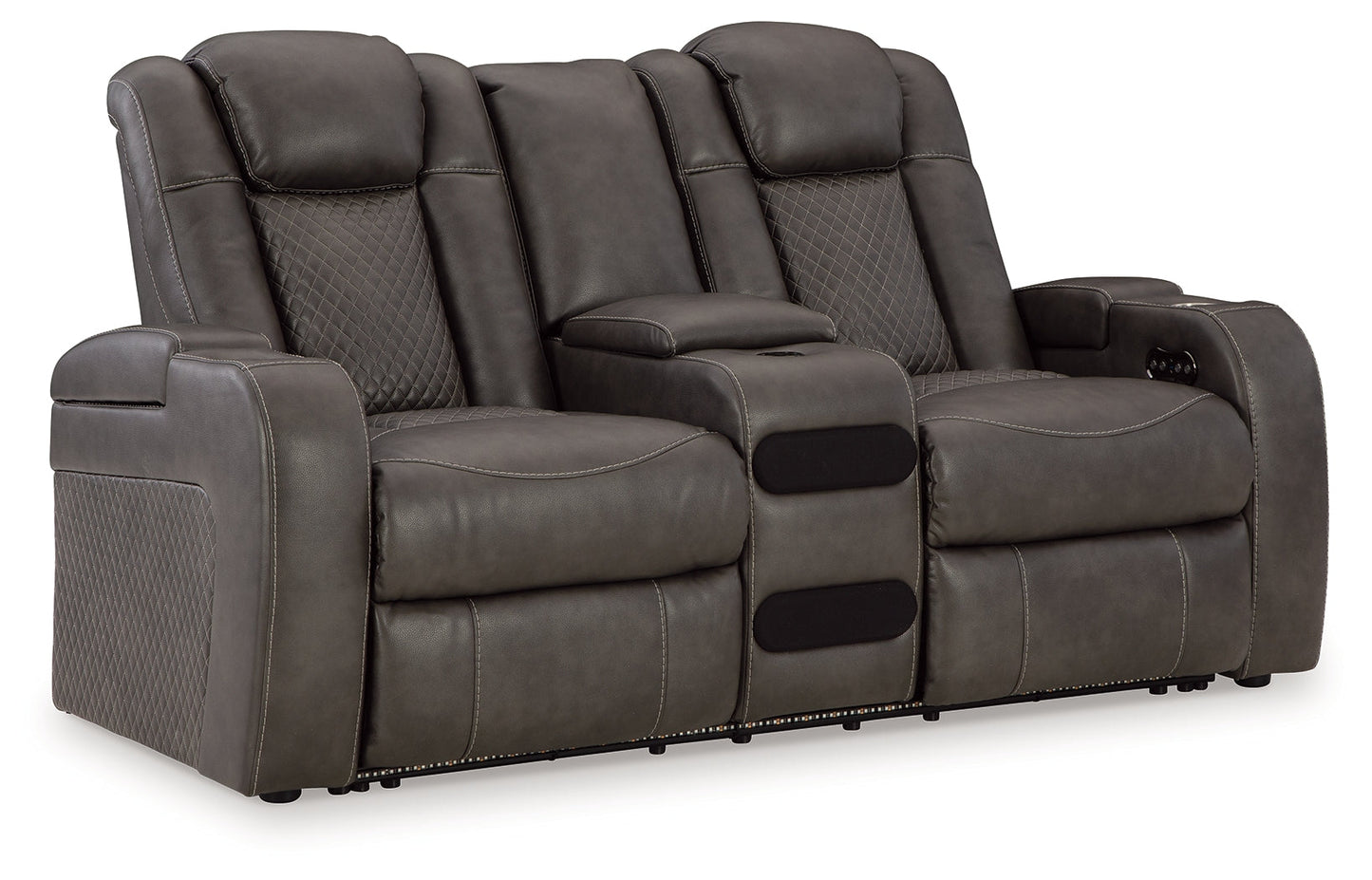 Fyne-Dyme Gray Power Reclining Sofa, Loveseat and Recliner