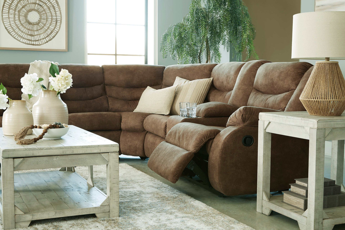 Partymate Brindle Manual Reclining Sectional Living Room Set