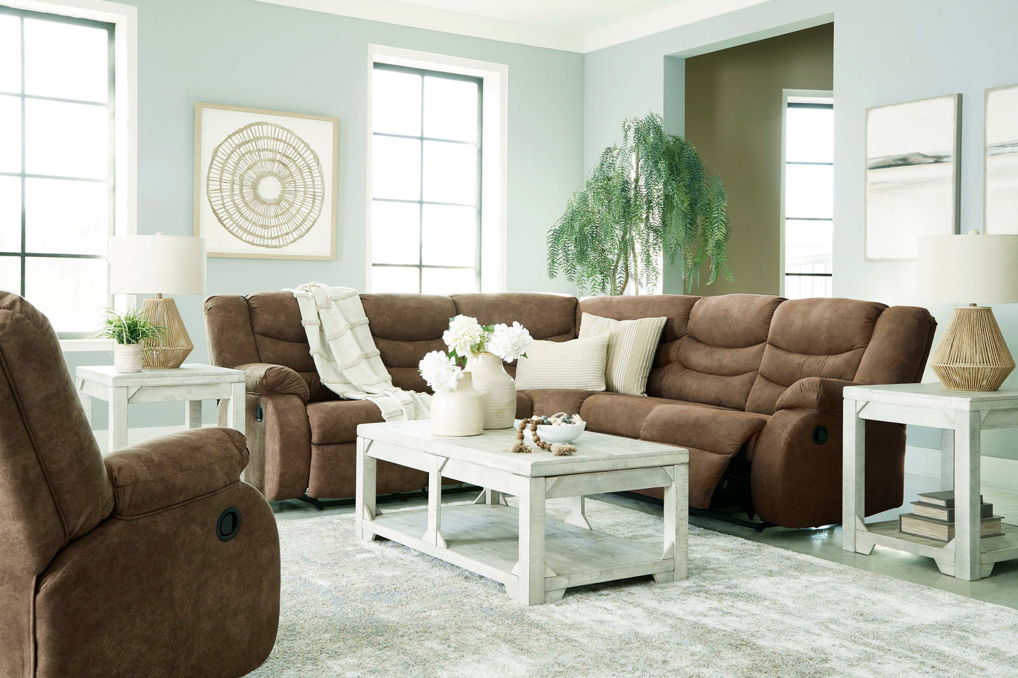 Partymate Brindle Manual Reclining Sectional Living Room Set