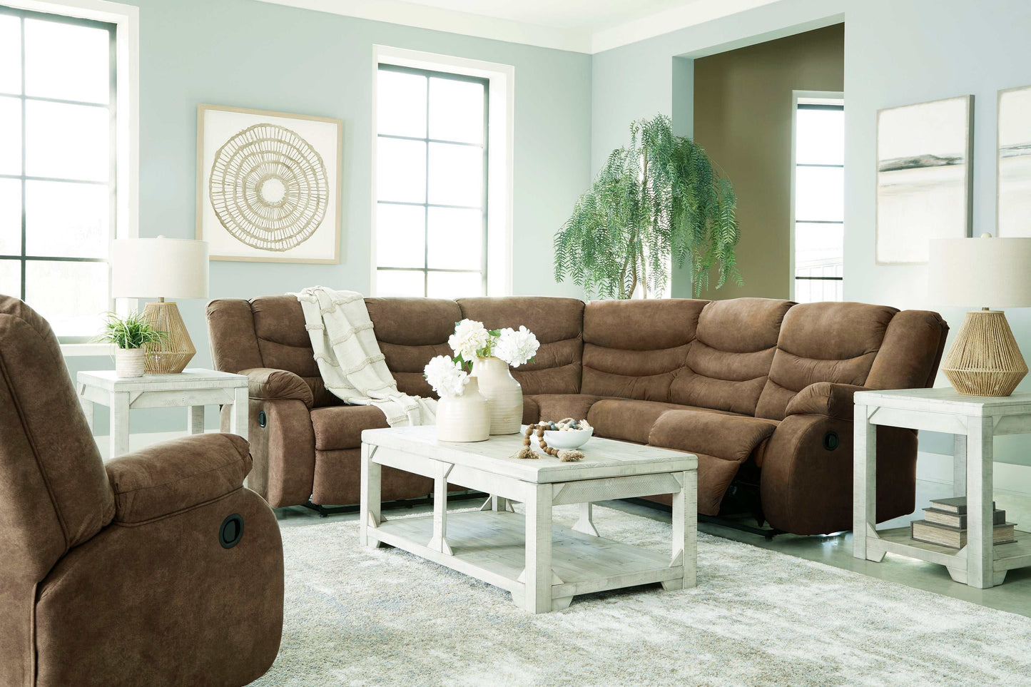 Partymate Brindle Manual Reclining Sectional Living Room Set