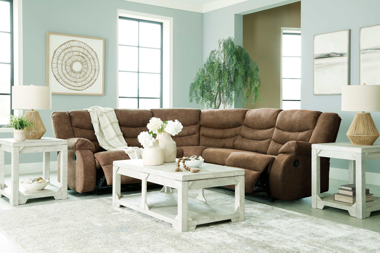 Partymate Brindle Manual Reclining Sectional Living Room Set