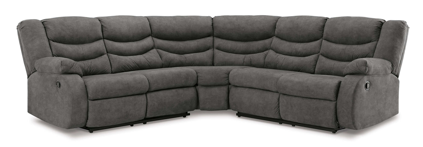 Partymate Slate Manual Reclining Sectional Living Room Set