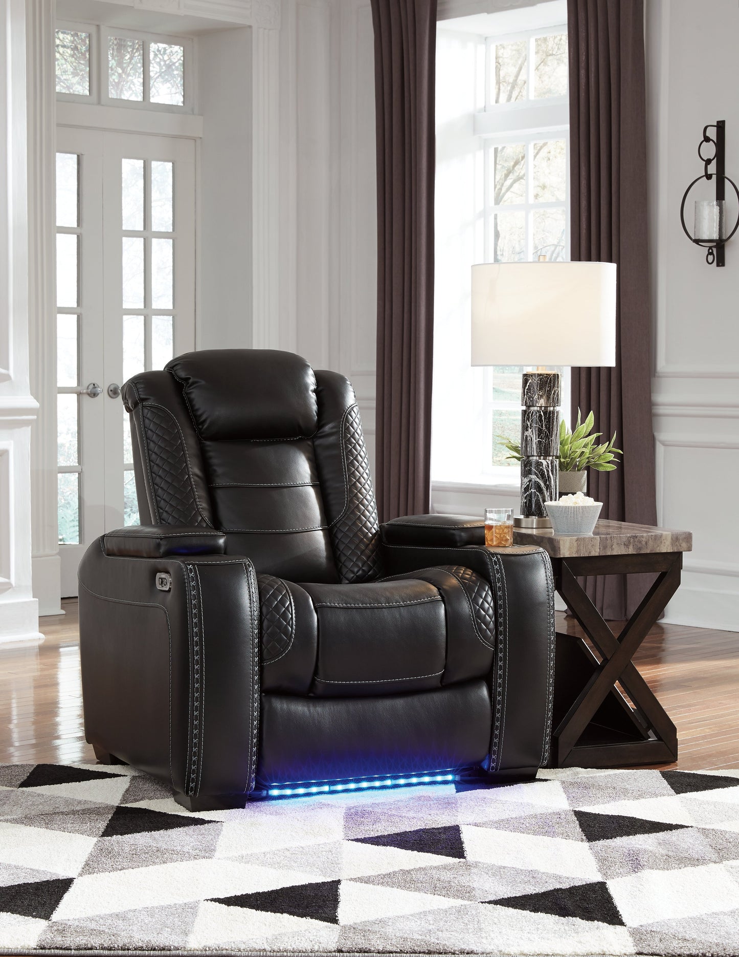 Party Time Midnight Power Reclining Sofa and Recliner