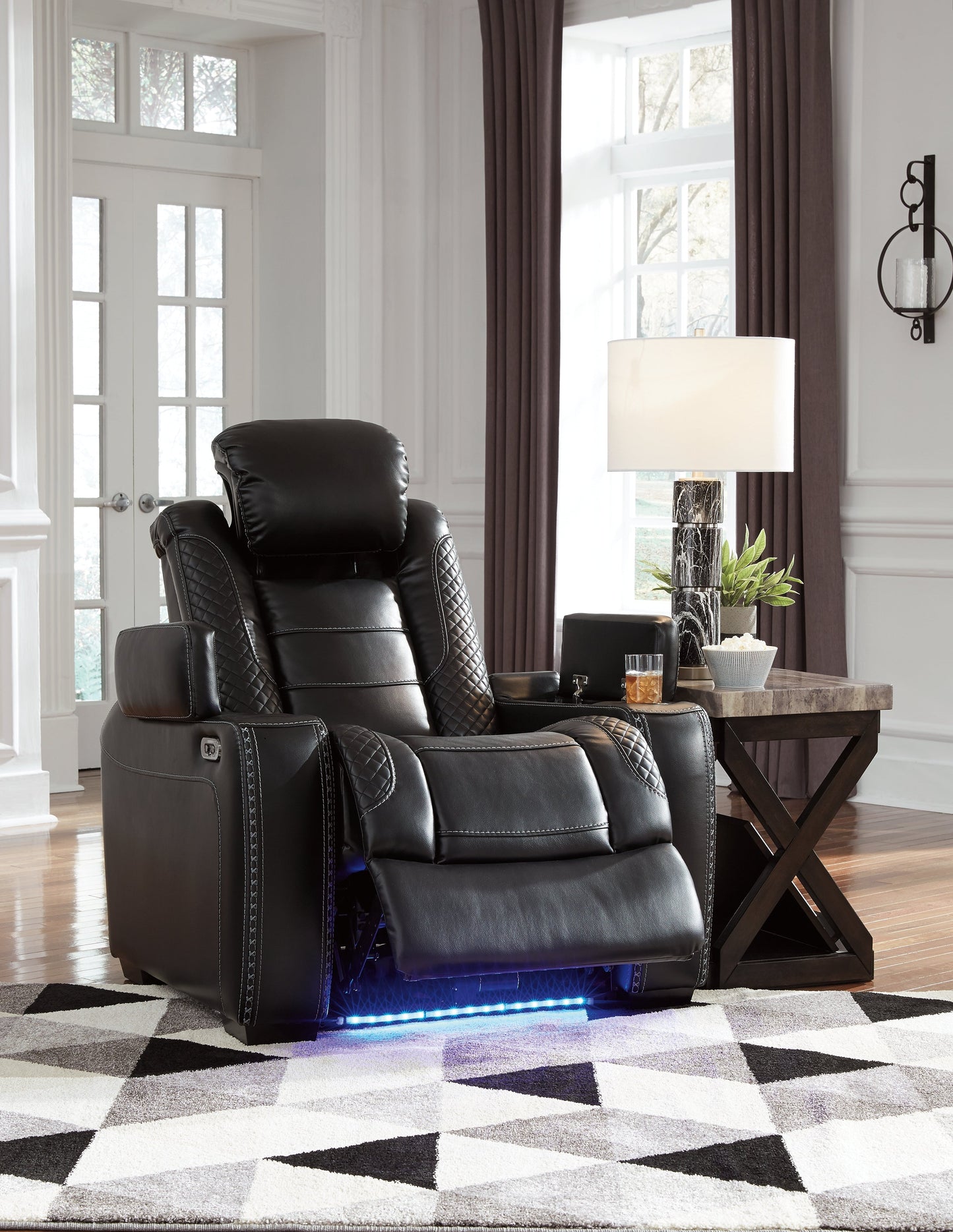 Party Time Midnight Power Reclining Sofa and Recliner