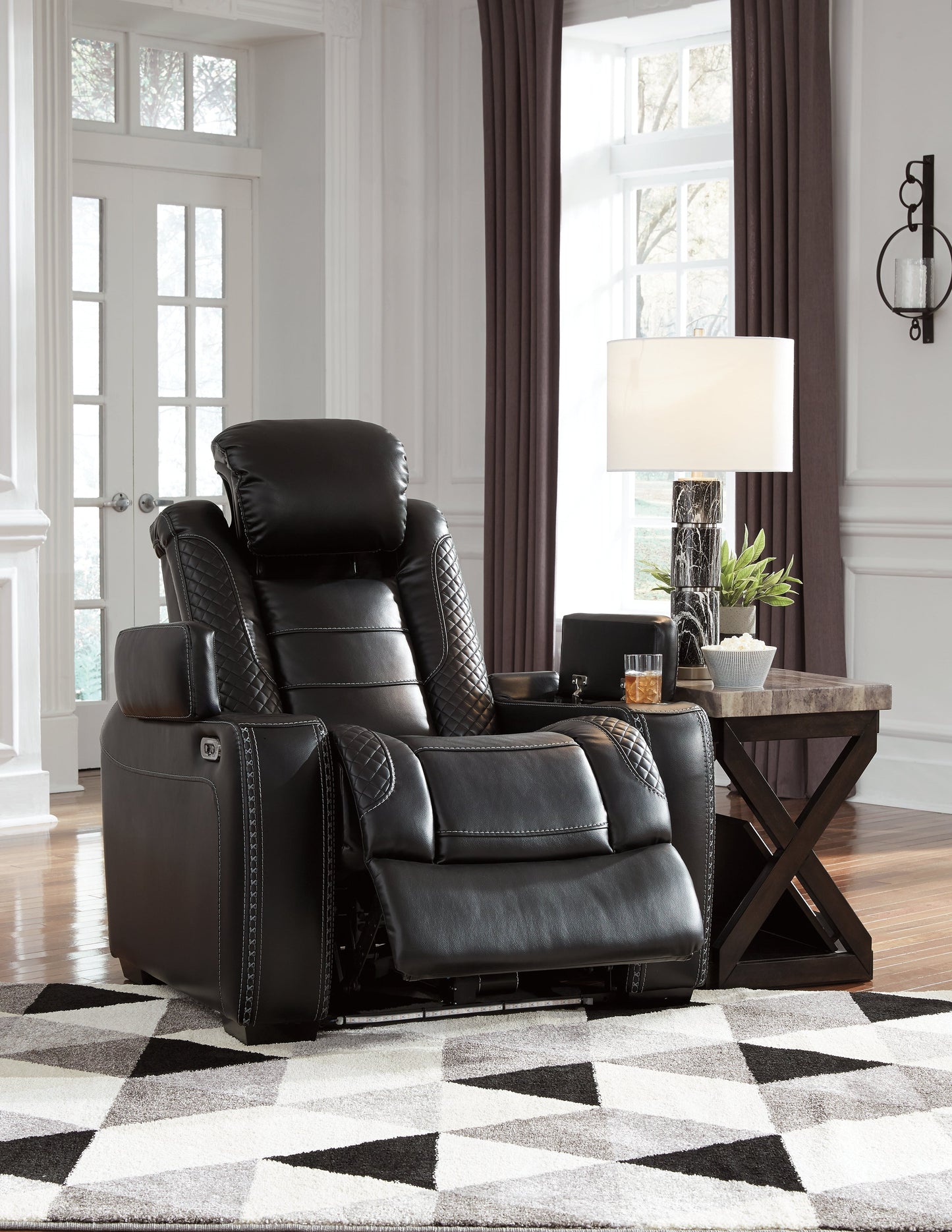 Party Time Midnight Power Reclining Sofa and Recliner