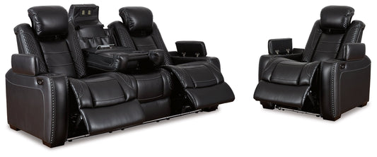 Party Time Midnight Power Reclining Sofa and Recliner