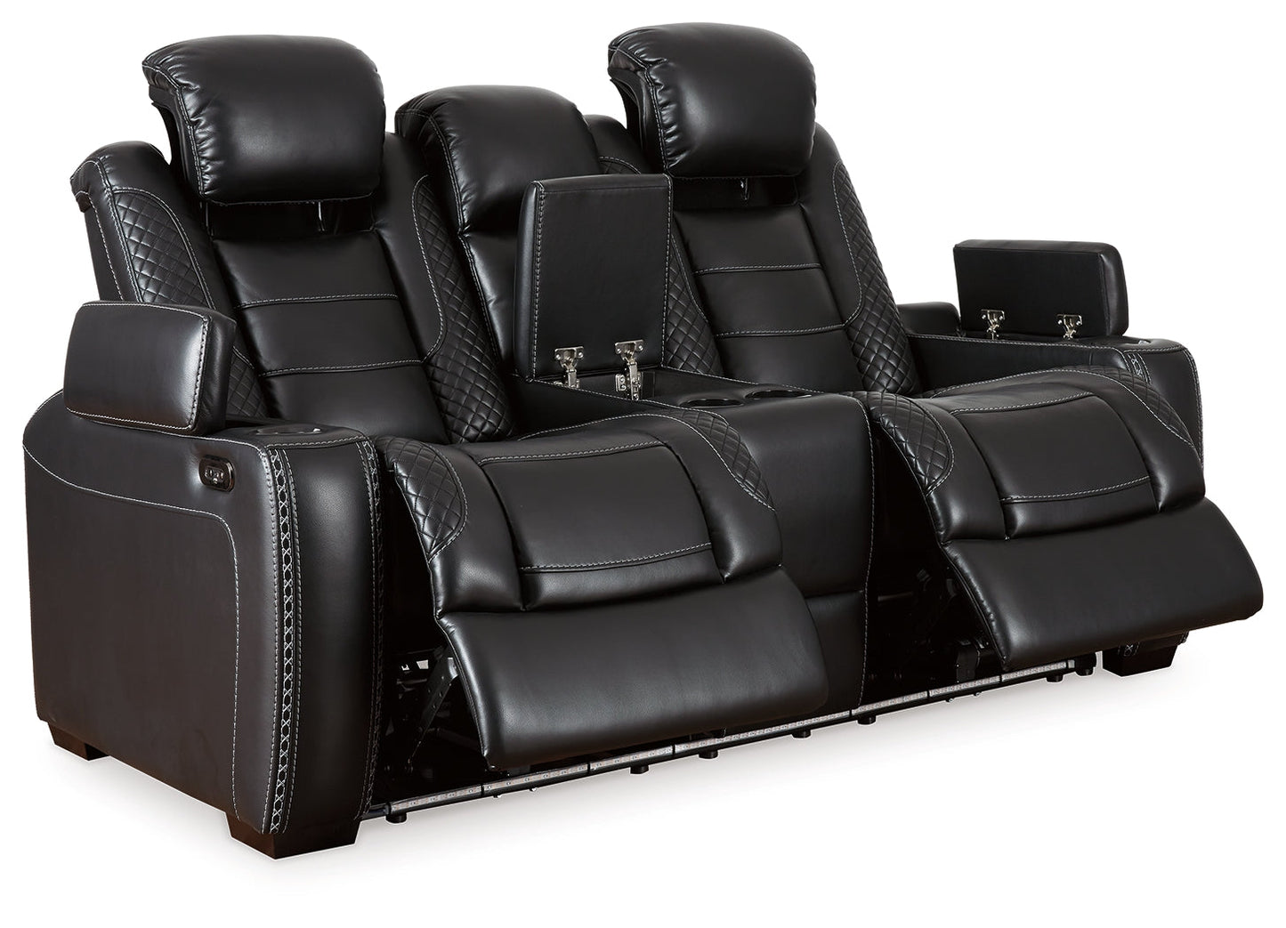 Party Time Midnight Power Reclining Sofa and Loveseat with Power Recliner