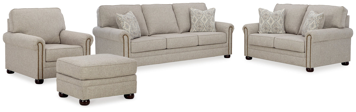 Gaelon Dune Sofa, Loveseat, Chair and Ottoman