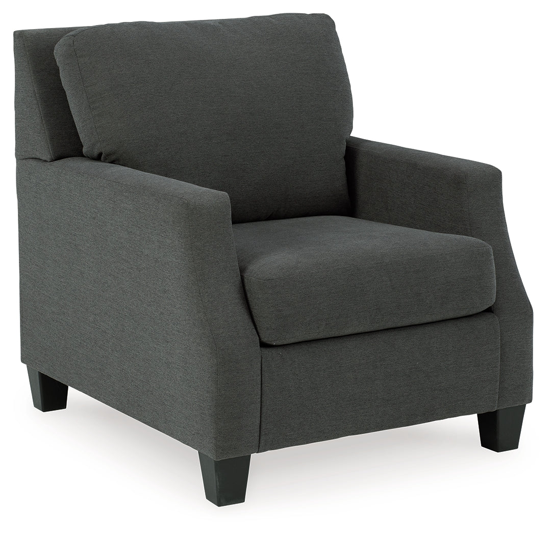 Bayonne Charcoal Chair and Ottoman