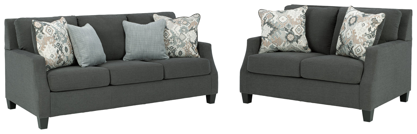 Bayonne Charcoal Sofa and Loveseat