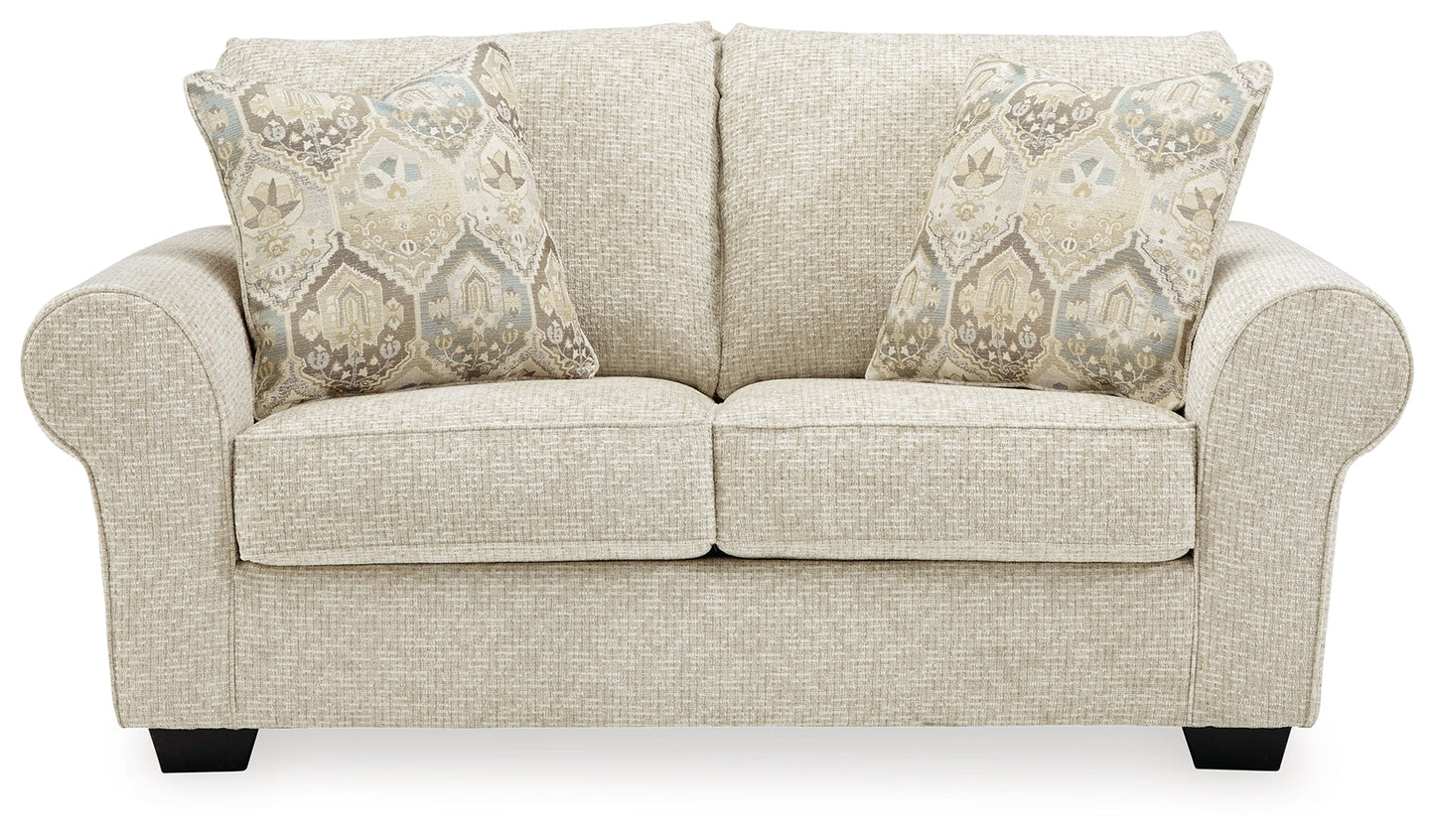 Haisley Ivory Sofa Sleeper and Loveseat