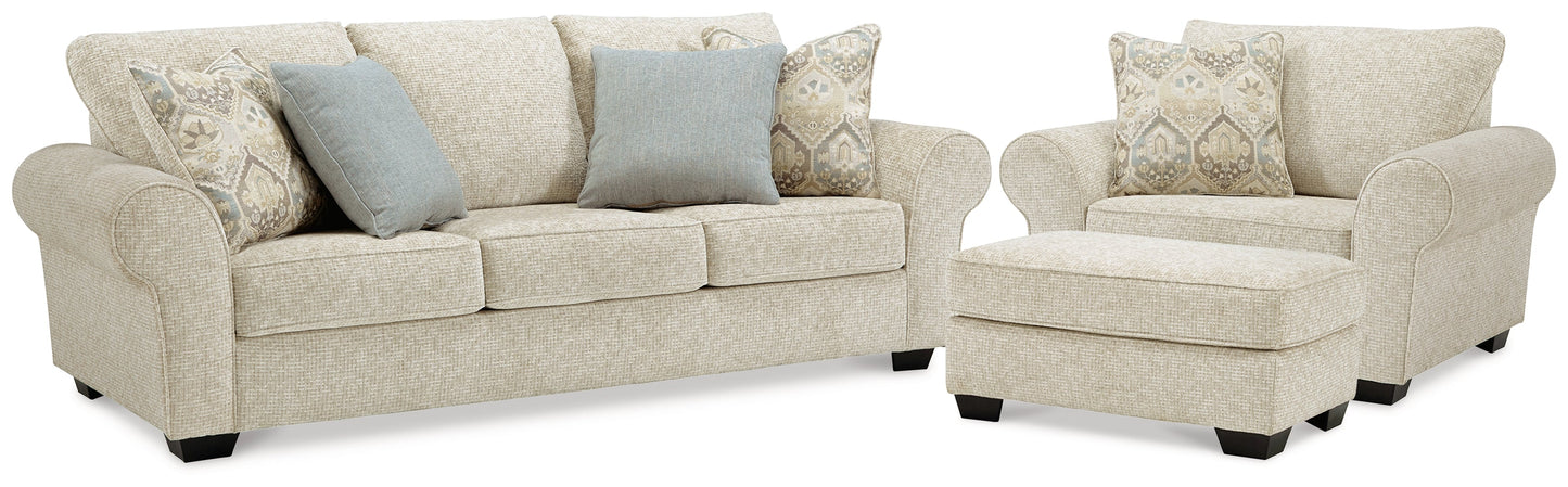 Haisley Ivory Sofa, Chair, and Ottoman