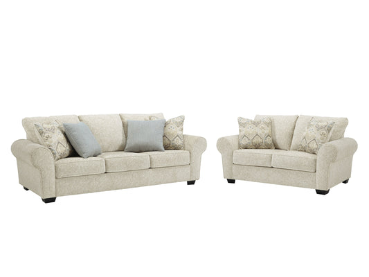 Haisley Ivory Sofa and Loveseat