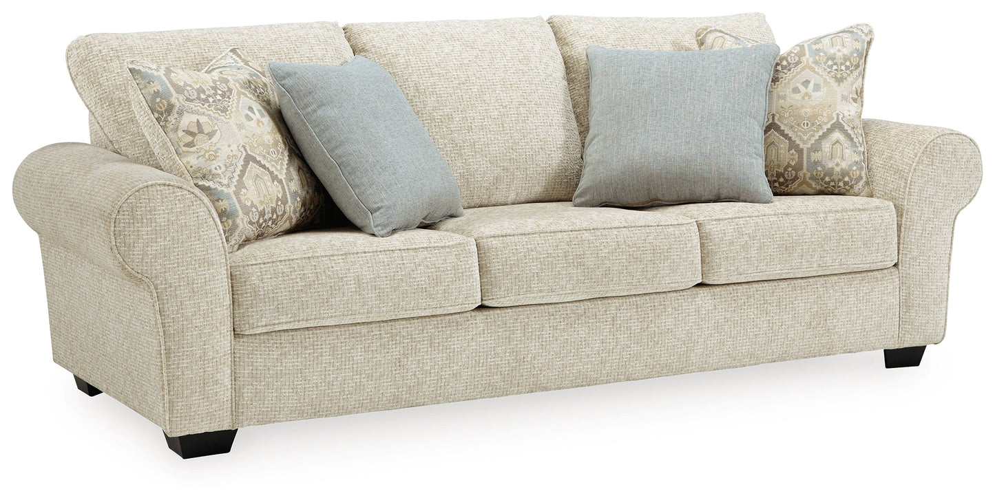 Haisley Ivory Sofa Sleeper and Loveseat