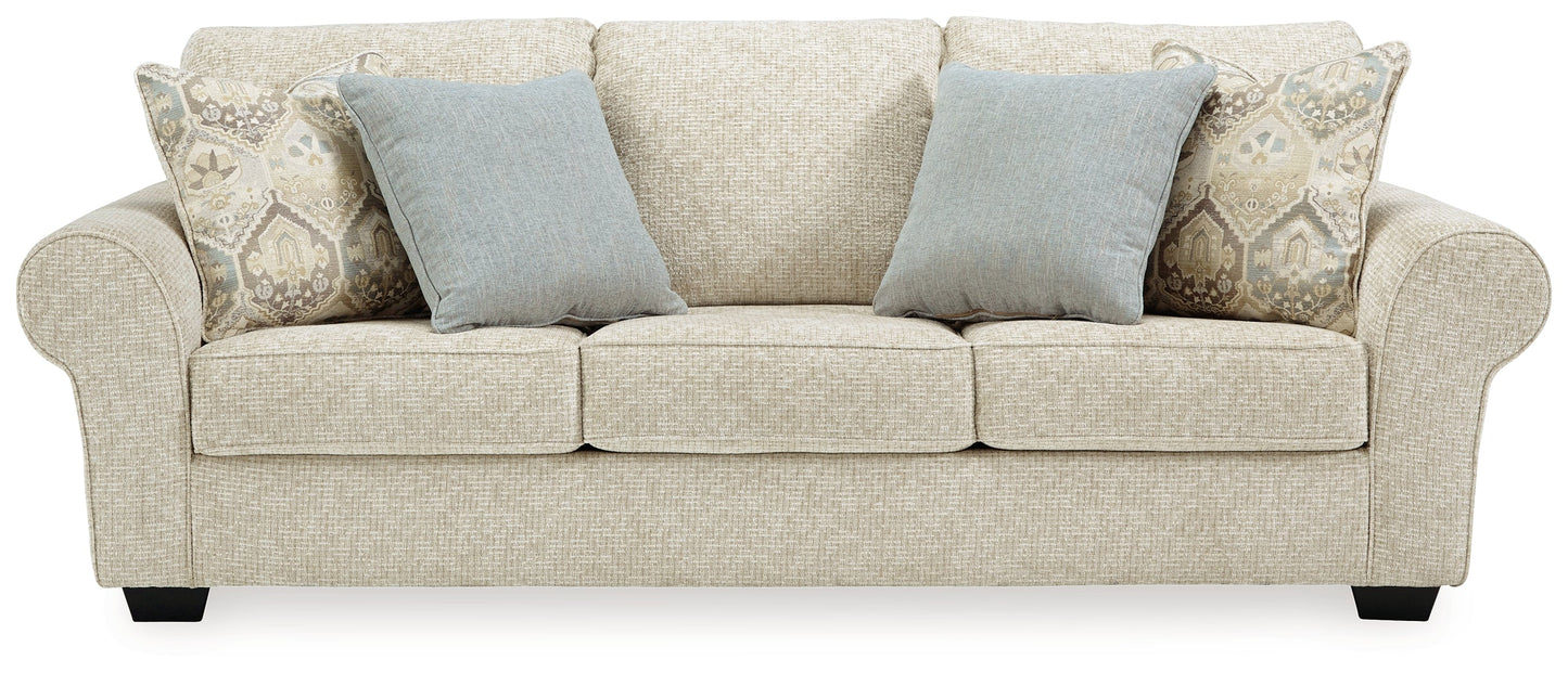 Haisley Ivory Sofa Sleeper and Loveseat