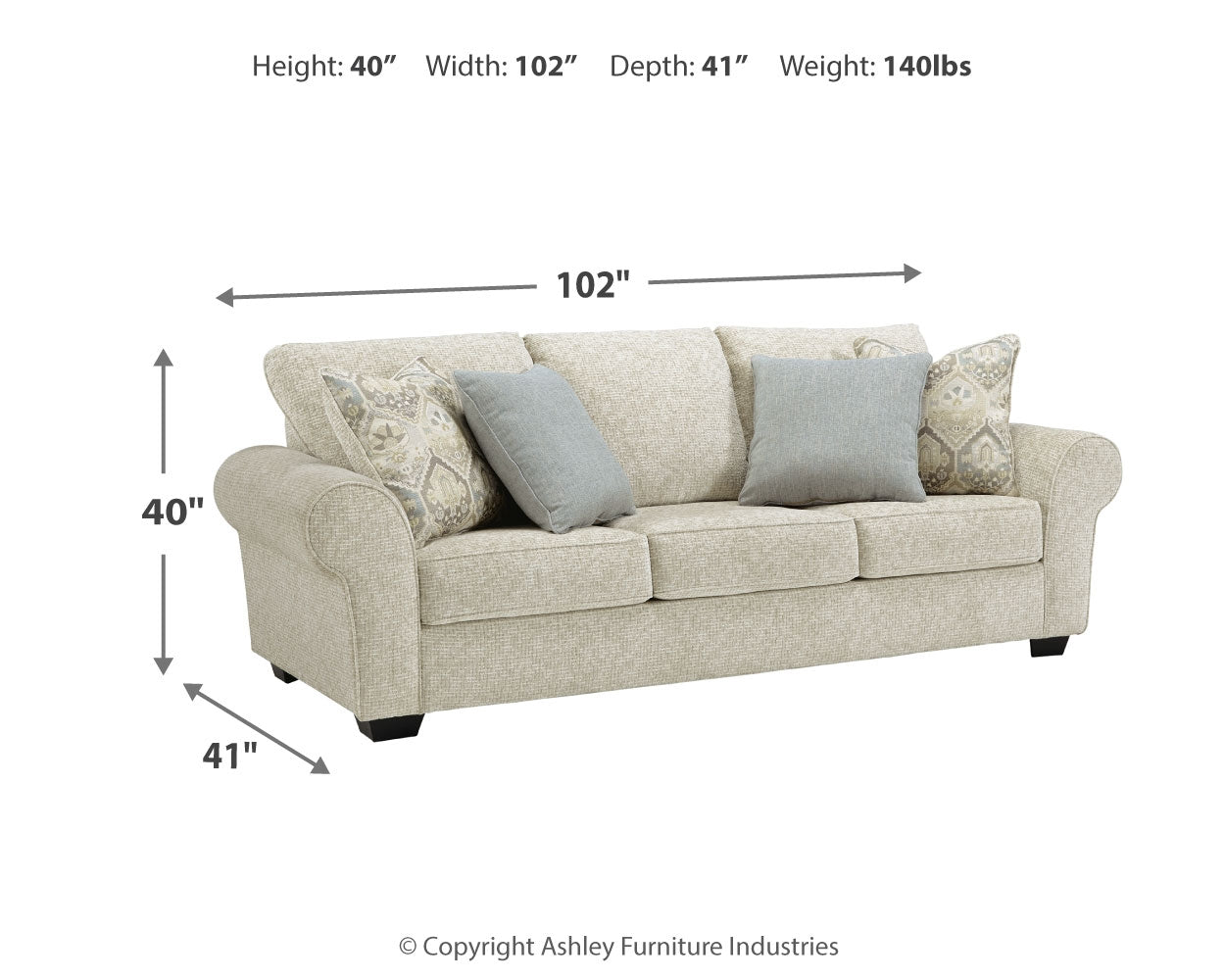 Haisley Ivory Sofa and Chair