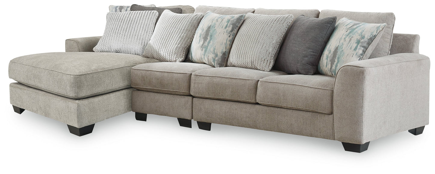 Ardsley Pewter 3-Piece Sectional with Chaise