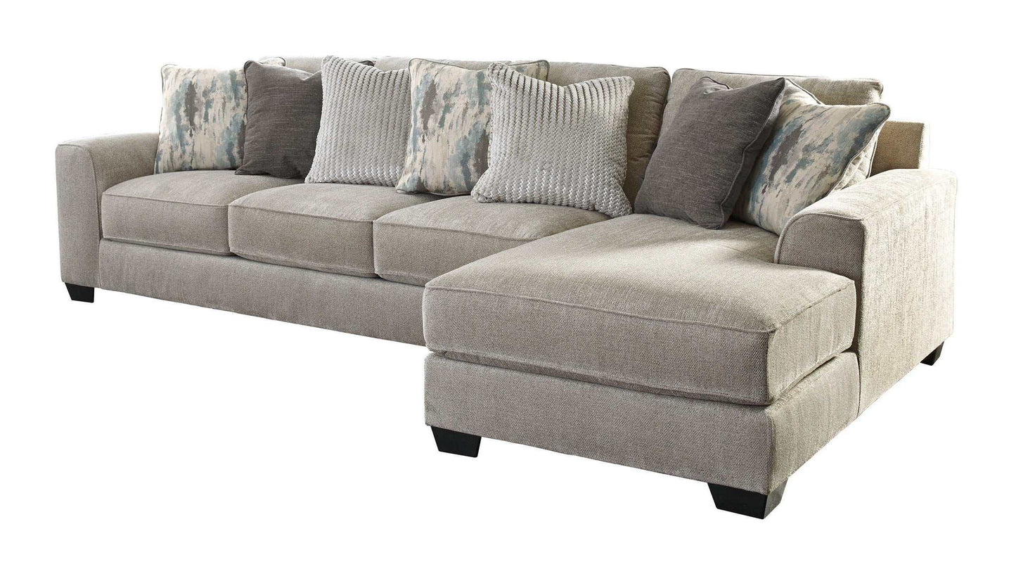 Ardsley Pewter 2pc RAF Chaise Sectional w/ LAF Sofa