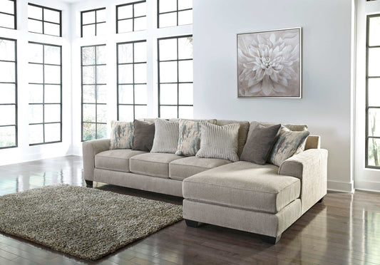 Ardsley Pewter 2pc RAF Chaise Sectional w/ LAF Sofa