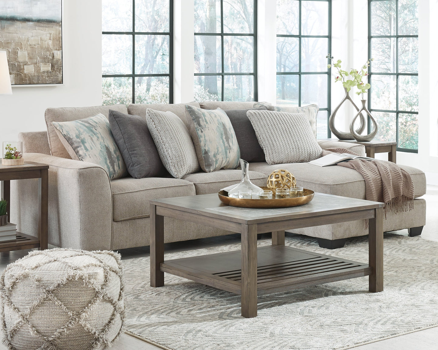 Ardsley Pewter 2-Piece Sectional with Chaise