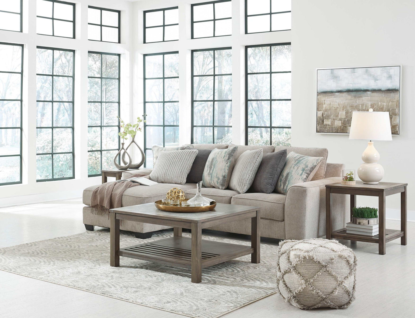 Ardsley Pewter 2pc LAF Sectional w/ RAF Loveseat