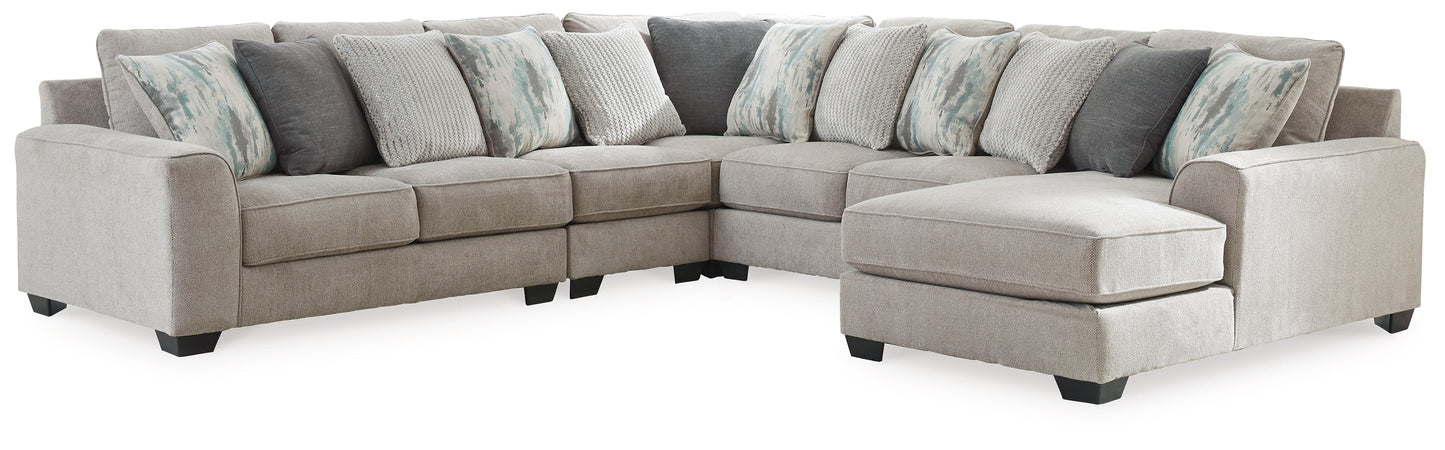 Ardsley Pewter 5pc Sectional with Chaise