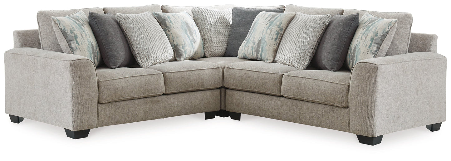 Ardsley Pewter 3-Piece Sectional