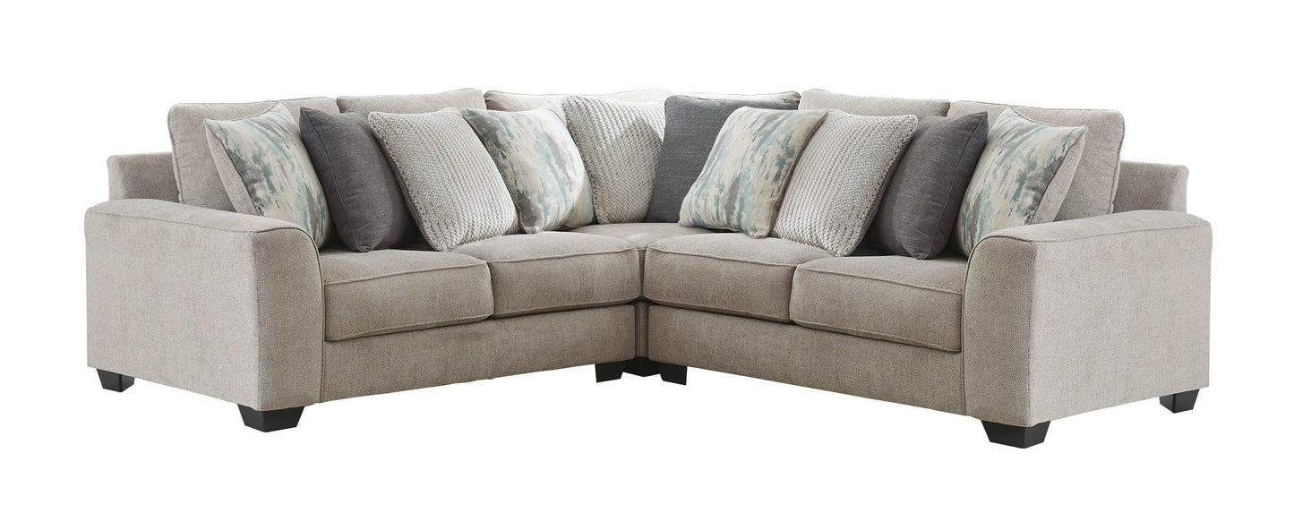 Ardsley Pewter 3pc Symmetrical Sectional