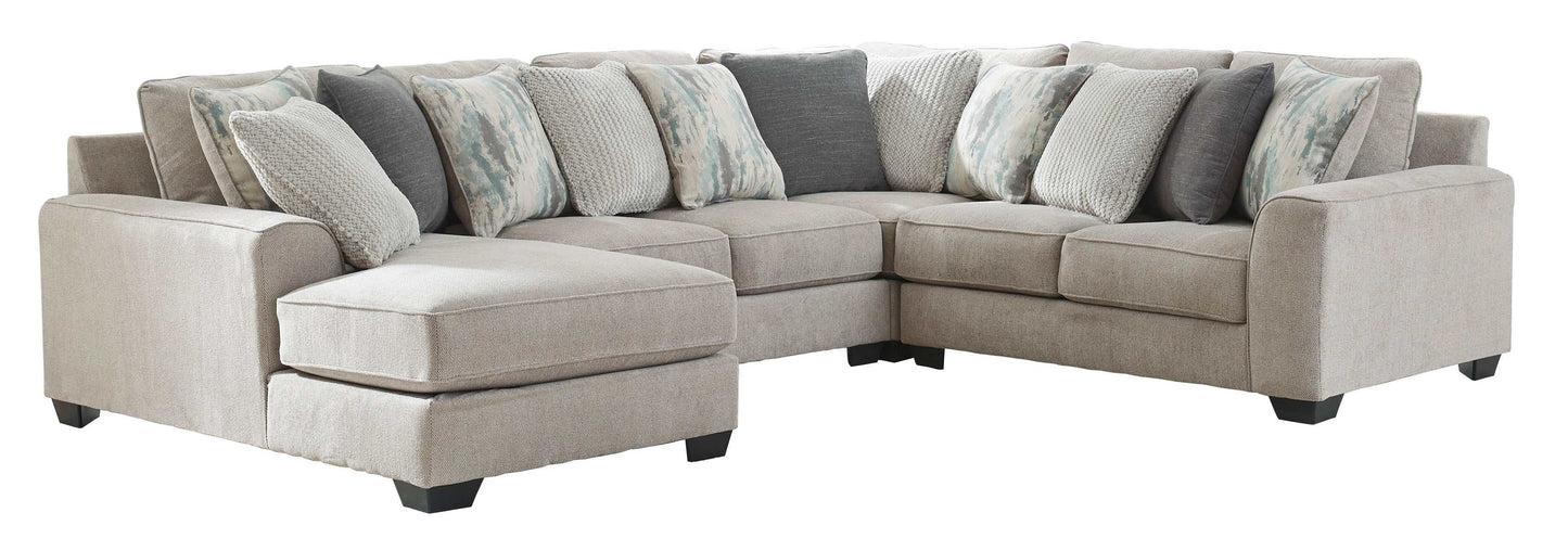 Ardsley Pewter 4pc Sectional w/ LAF Chaise & RAF Loveseat