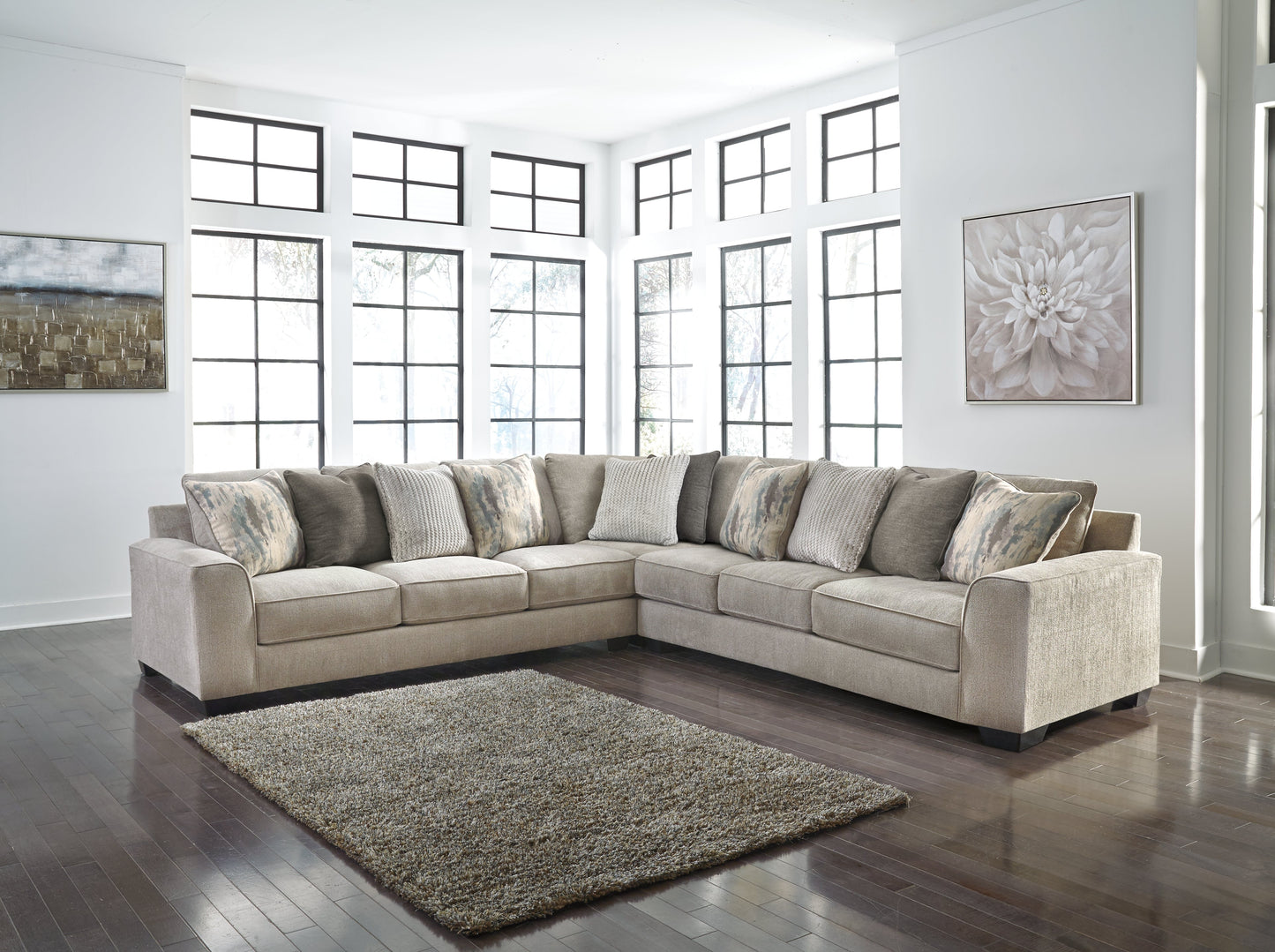 Ardsley Pewter 3pc Sectional