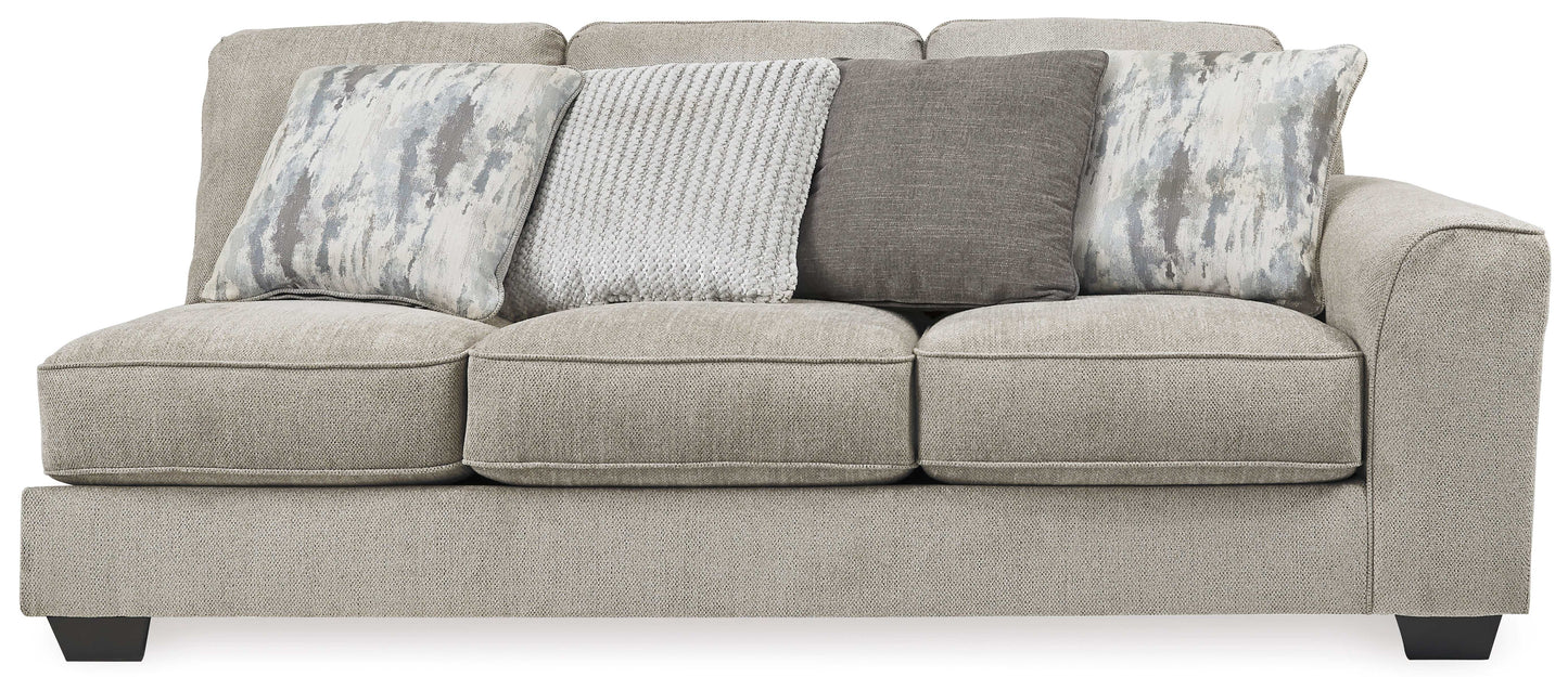 Ardsley Pewter 5pc LAF Chaise Sectional w/ RAF Sofa