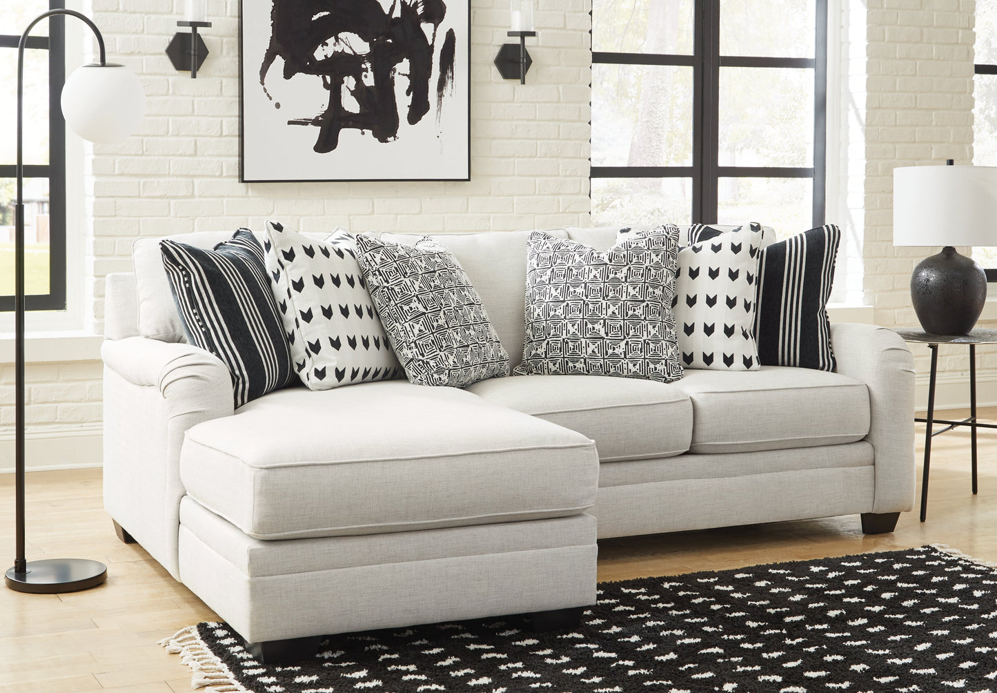 Huntsworth Dove Gray 2-Piece Sectional with Chaise