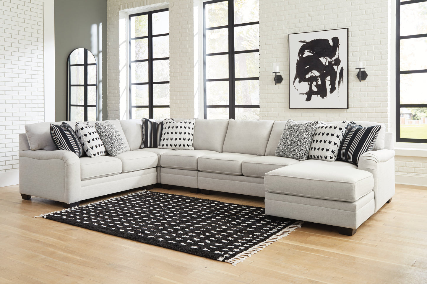 Huntsworth Dove Gray 5pc Sectional with Chaise