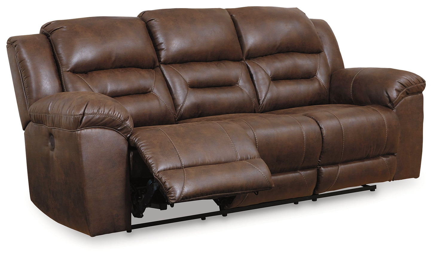 Stoneland Brown Power Reclining Sofa and Loveseat