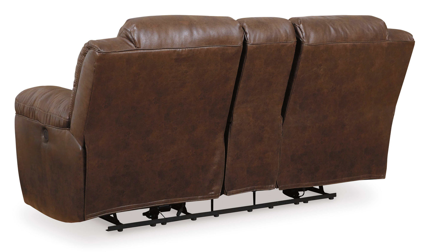 Stoneland Chocolate Reclining Loveseat w/ Console