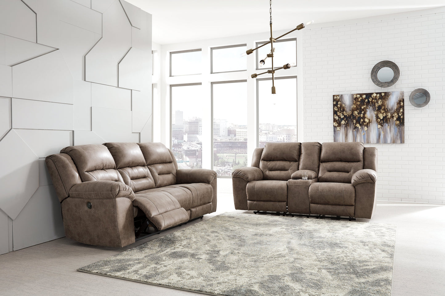 Stoneland Fossil Power Reclining Sofa and Loveseat