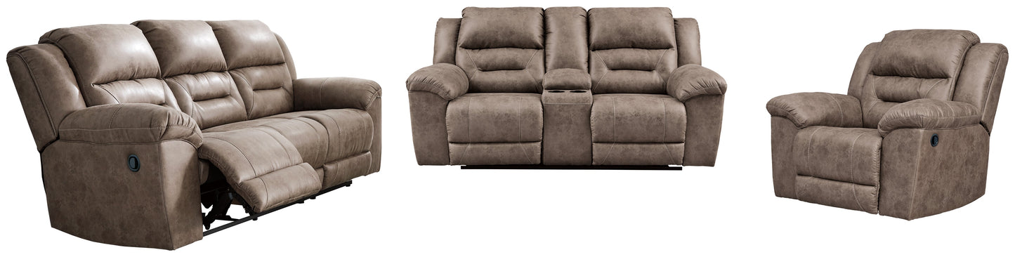 Stoneland Fossil Reclining Sofa, Loveseat and Recliner