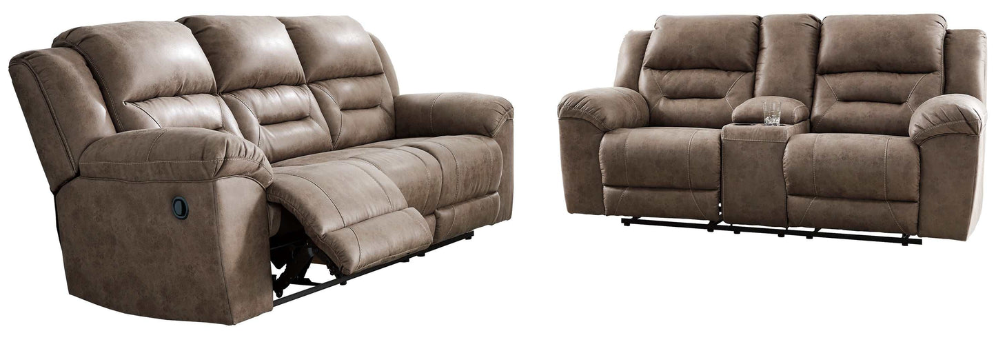 Stoneland Fossil Manual Reclining Living Room Set / 2pc