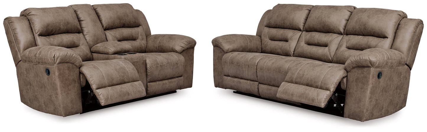 Stoneland Fossil Reclining Sofa and Power Reclining Loveseat