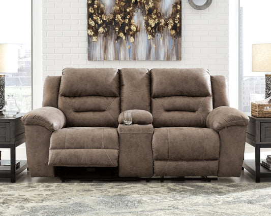 Stoneland Fossil Power Reclining Loveseat with Console