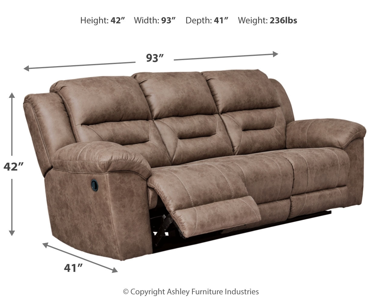 Stoneland Fossil Reclining Sofa and Power Reclining Loveseat