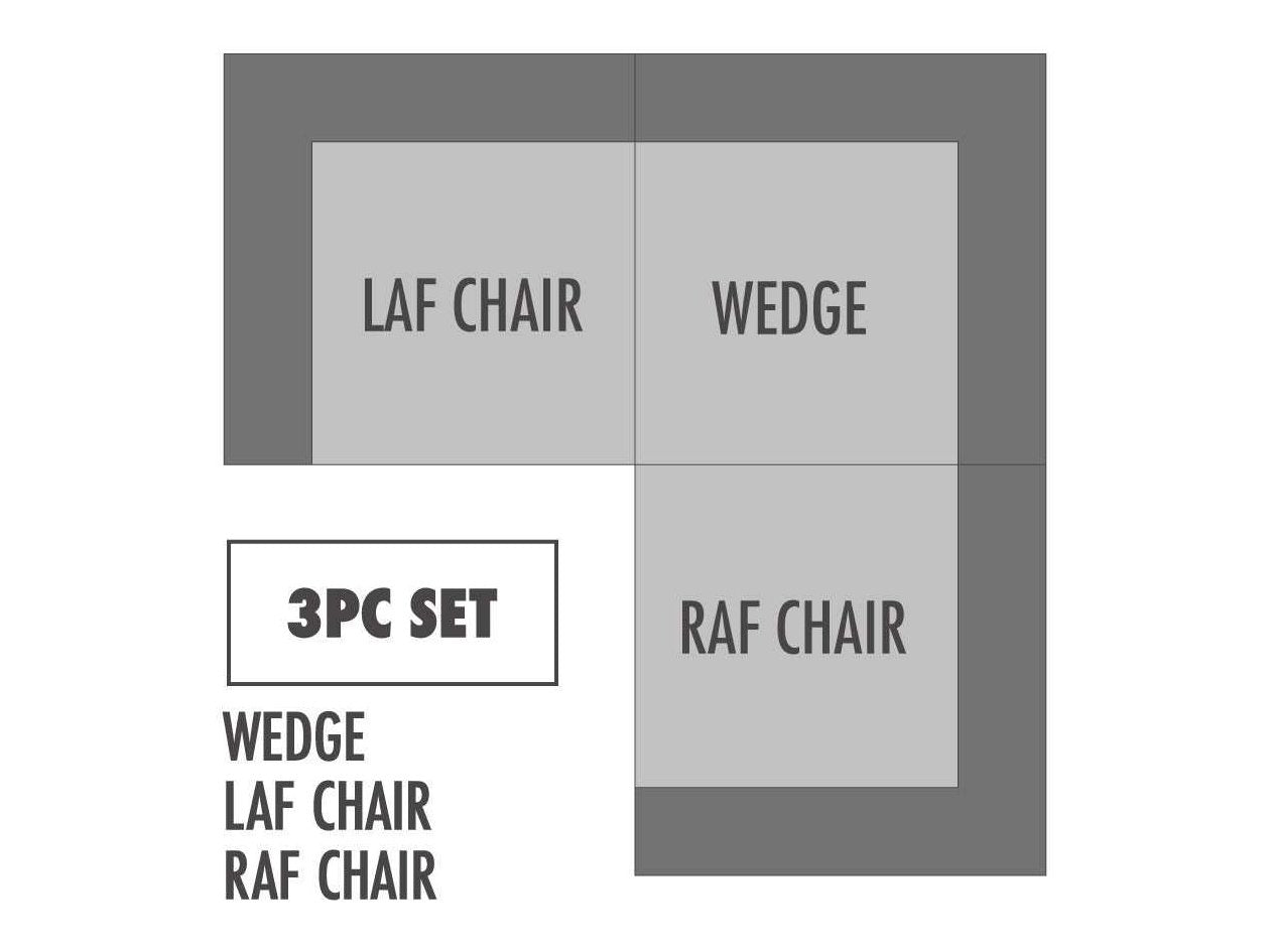 Regent Park Pewter 3pc Corner Sectional