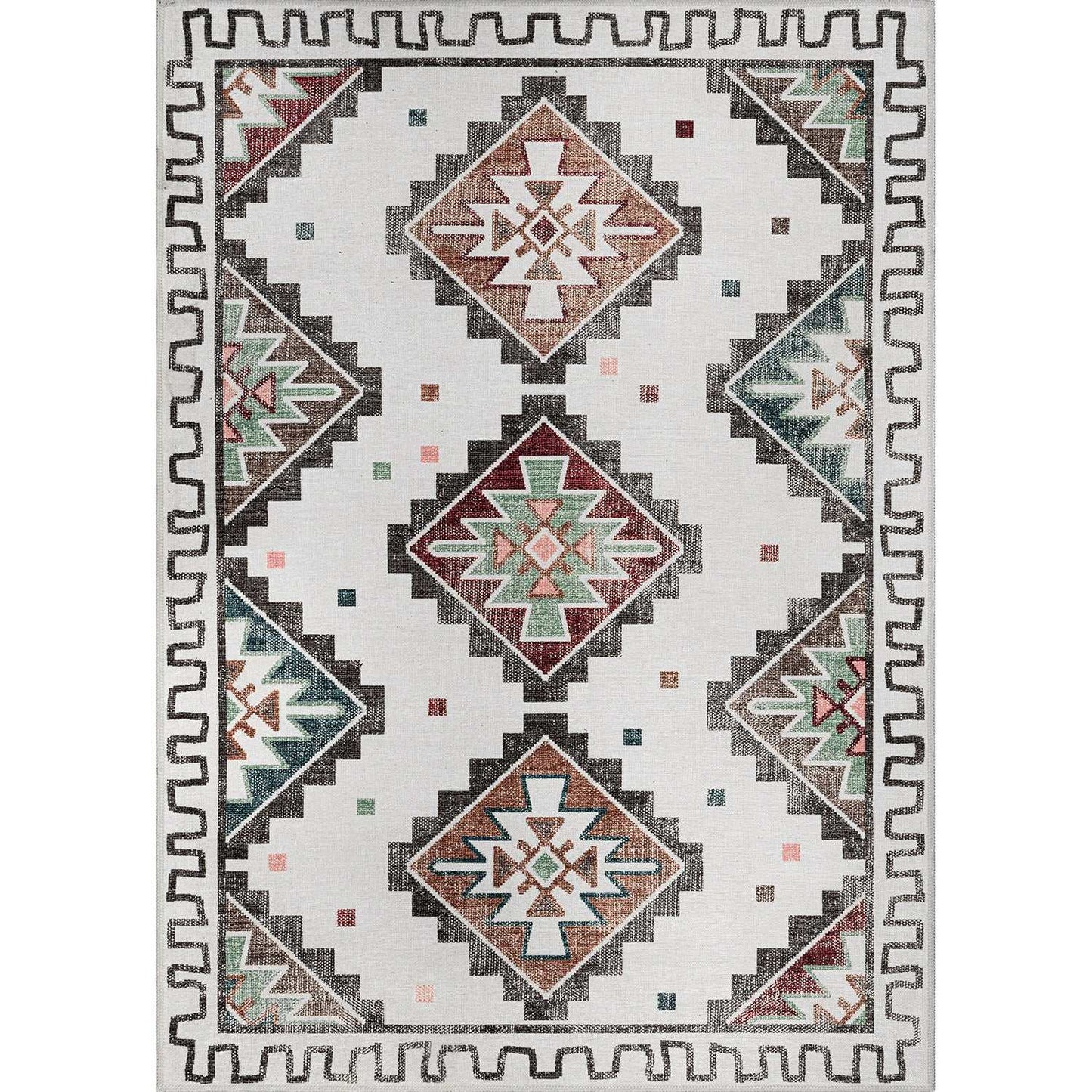 Rain Persian Beige Distressed Non-Slip Indoor Area Rug / 5'x7 - Ornate Home