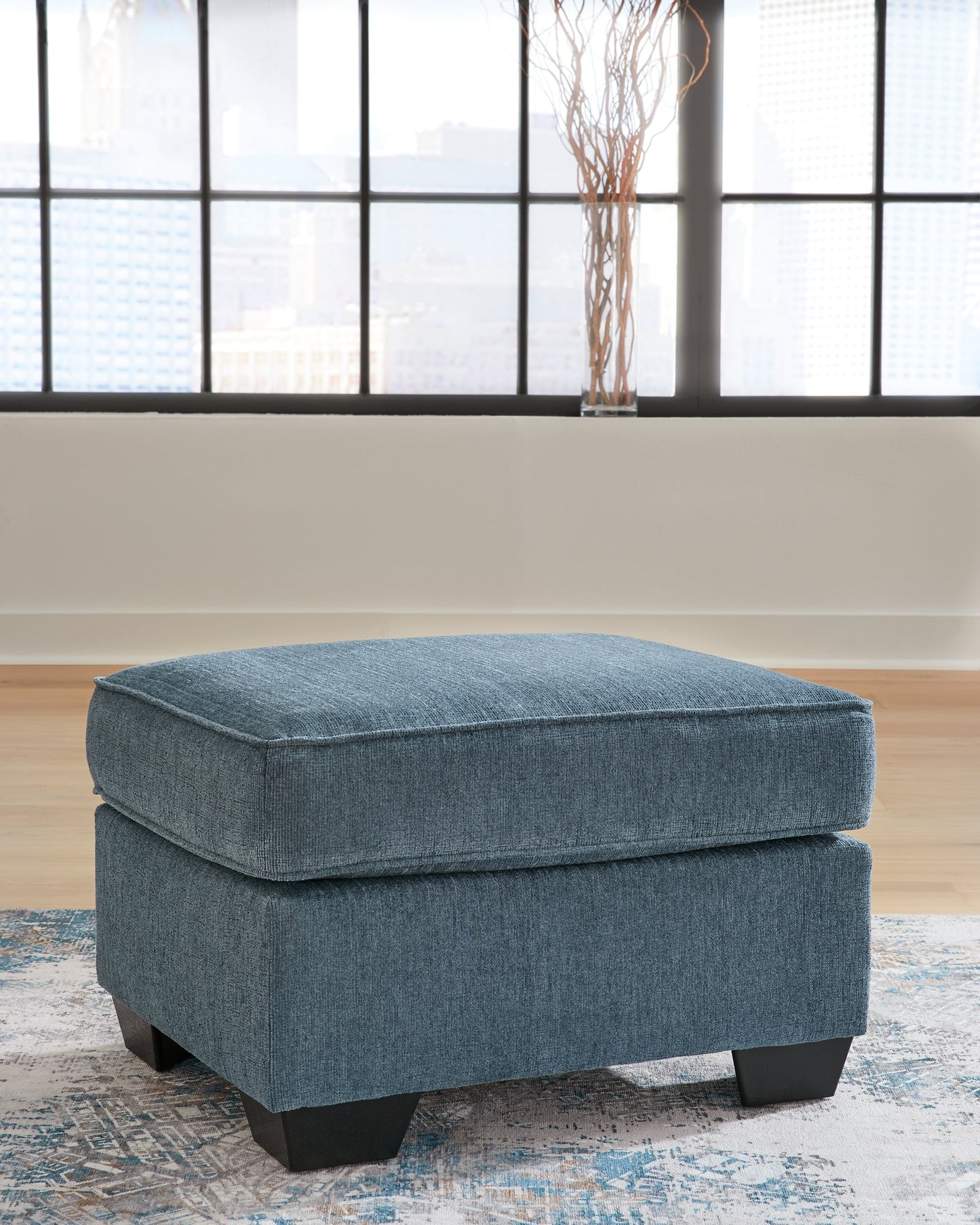 Cashton Blue Ottoman