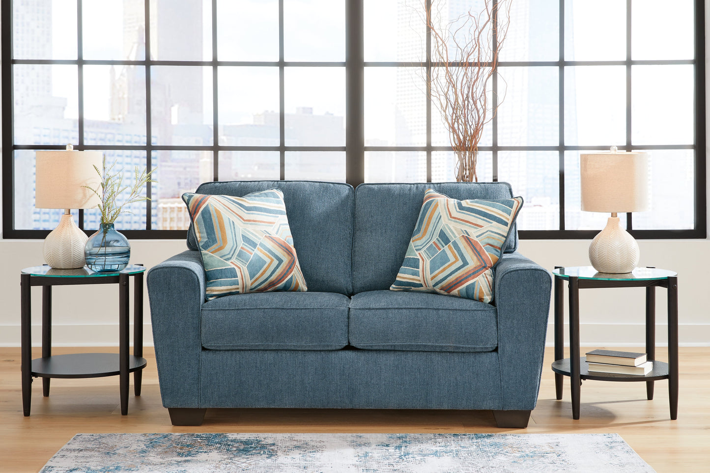 Cashton Blue Sofa and Loveseat