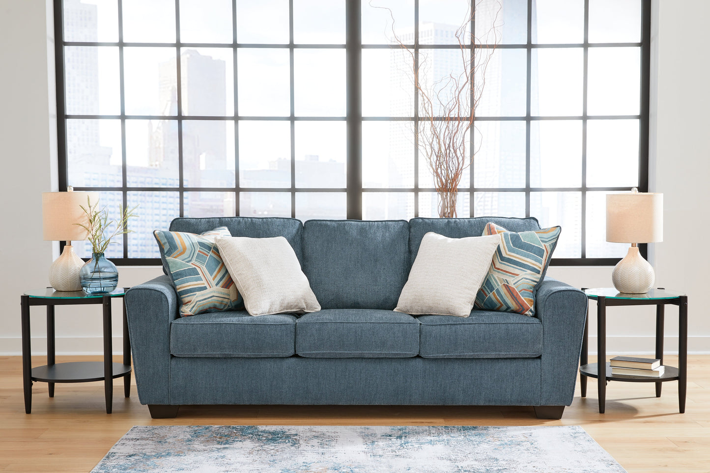 Cashton Blue Sofa and Loveseat