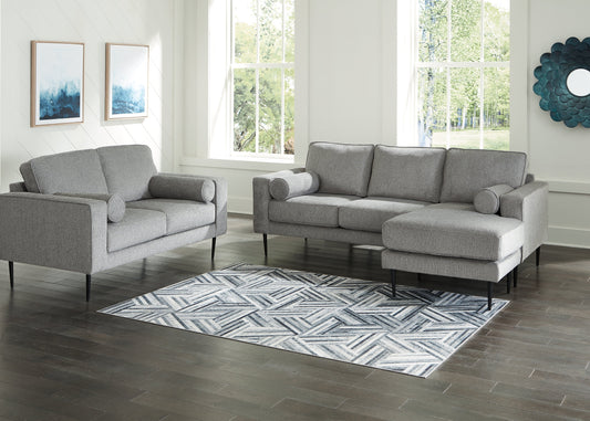 Hazela Charcoal Sofa Chaise and Loveseat